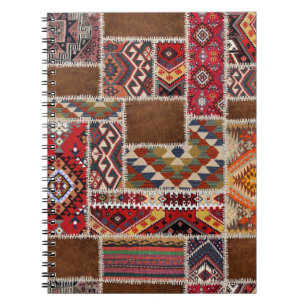 Caderno Espiral Patchwork tradicional de tapete: decorativa de tap