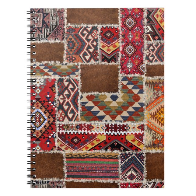 Caderno Espiral Patchwork tradicional de tapete: decorativa de tap (Frente)