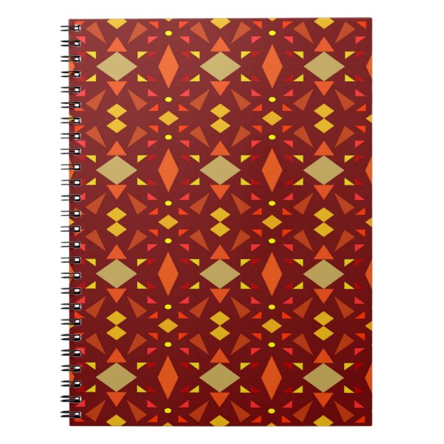 Caderno Espiral Patimento de ornamento geométrico geométrico sem c (Frente)
