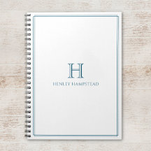 Patina Azul Moderno com Bordas Iniciais