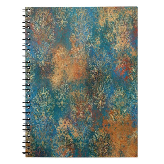 Caderno Espiral Pátina de Cooper Azul-Verde (Frente)