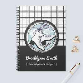 Caderno Espiral Patinação no Gelo Moderna Fofa Personalizada com T