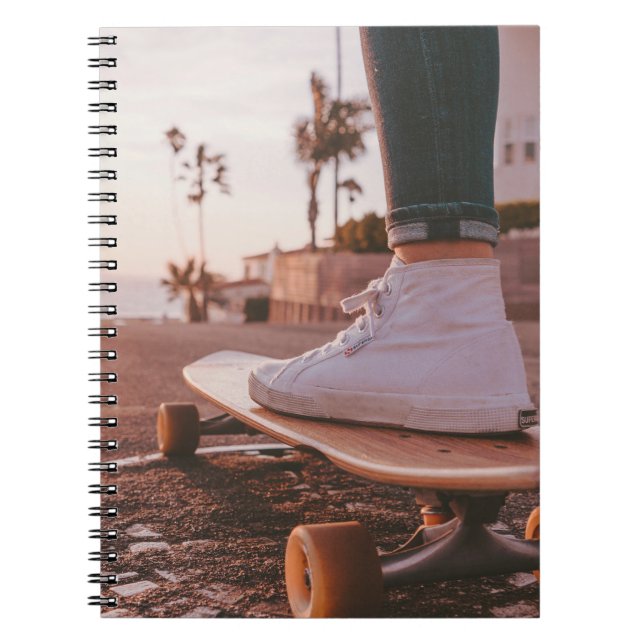 Caderno Espiral patinagem na praia (Frente)