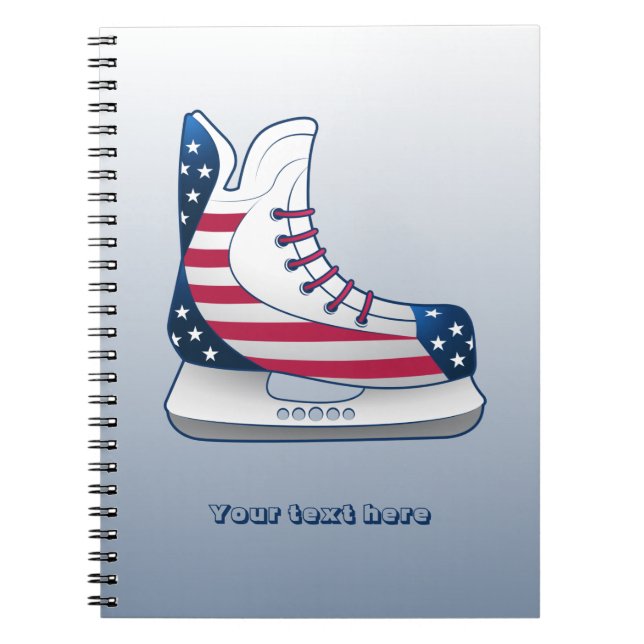 Caderno Espiral Patins de Hóquei dos EUA (Frente)