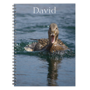 Caderno Espiral Pato com bico aberto