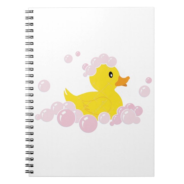 Caderno Espiral Pato em Bolhas Rosa (Frente)
