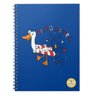 Caderno Espiral Pato Engraçado 4 de Julho Crianças Fofas