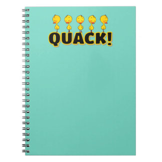 Caderno Espiral Patos Animados Fofos Design Divertido Com Palavra