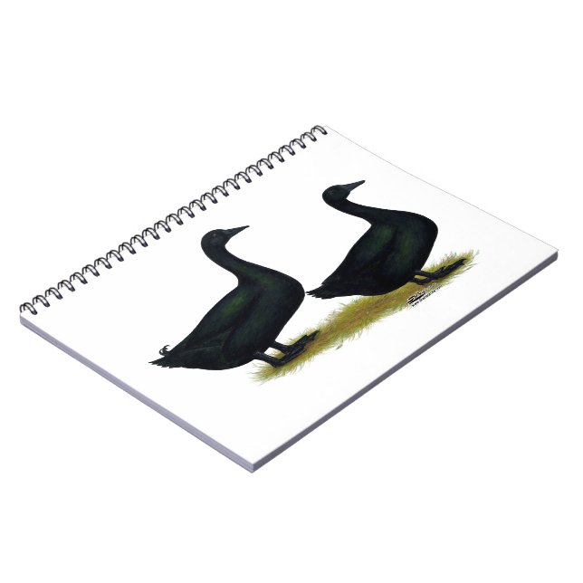 Caderno Espiral Patos: Black Cayugas (Left Side)