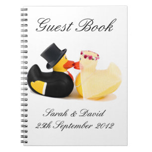 Caderno Espiral Patos de casamento 4... livro de visitas de cadern