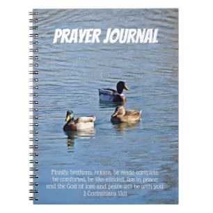 Caderno Espiral Patos Em Diário De Oração De Água