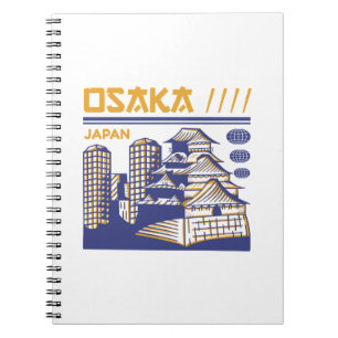 Caderno Espiral Patrimônio Urbano de Osaka no Design de Viagem Ret