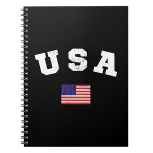 Caderno Espiral Patriótico de Bandeira dos EUA