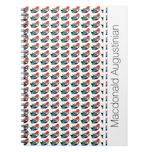 Caderno Espiral Patriótico Personalizado da ÁFRICA DO SUL (Frente)