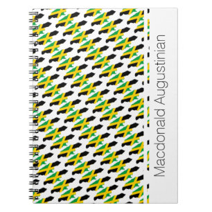 Caderno Espiral Patriótico Personalizado da Bandeira Jamaicana JA