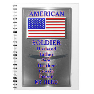 Caderno Espiral Patriótico Soldado Americano
