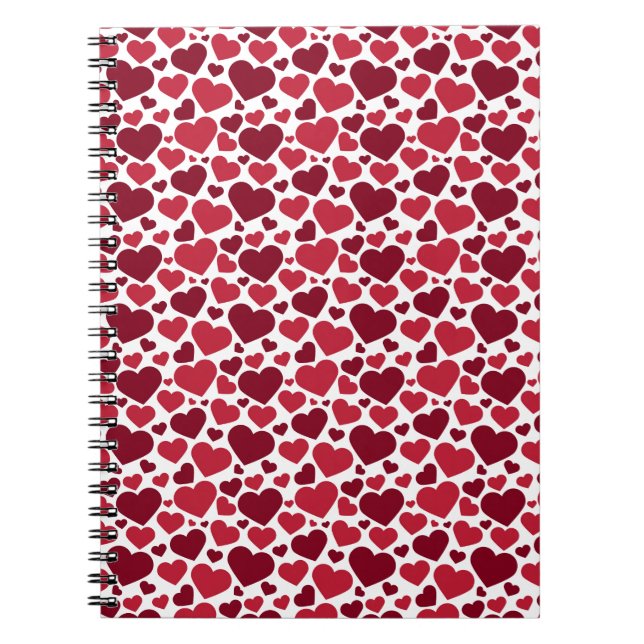 Caderno Espiral Pattern/Red Hearts (Frente)