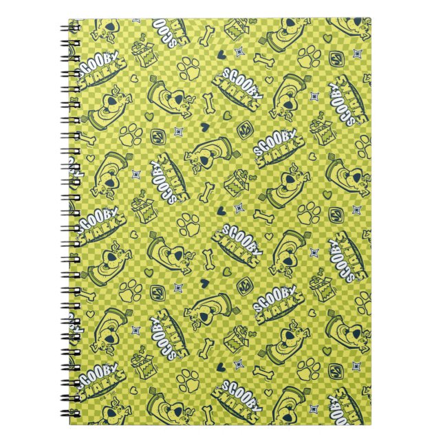 Caderno Espiral Patterno do Verificador do Scooby Snacks Galore (Frente)