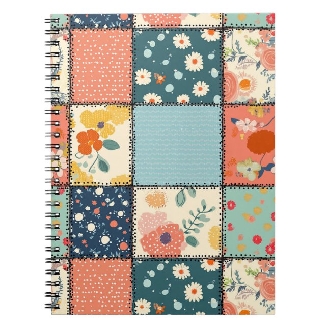 Caderno Espiral Patterno Floral Vintage (6) (Frente)