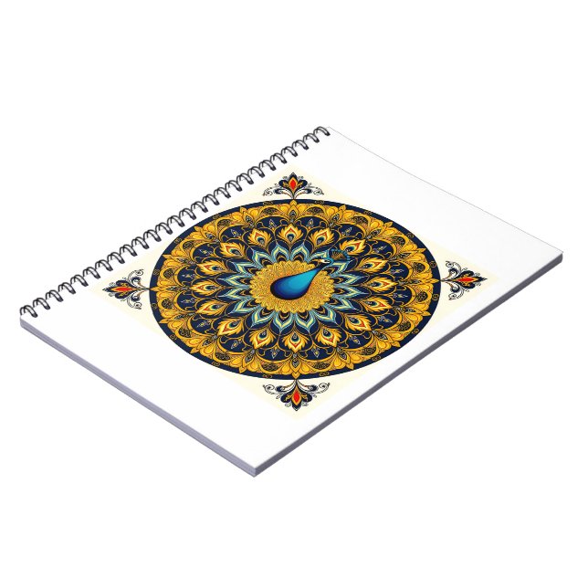 Caderno Espiral Pavão decorativo em branco (Left Side)