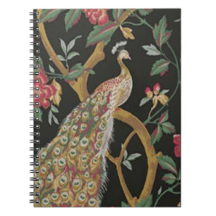 Caderno Espiral Pavão Elegante No Notebook Espiral Preto