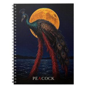 Caderno Espiral Pavão Pernas Brilhantes gótico Surrealista