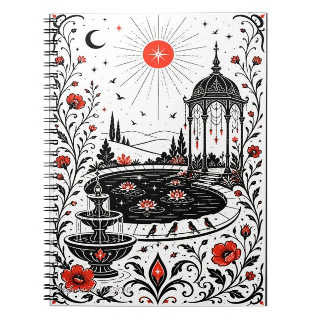 Caderno Espiral Pavilhão do Jardim Encantado Noite Celestial Illus (Frente)