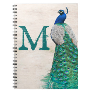 Caderno Espiral Pavock Pássaros Pássaros Monograma Nota Inicial