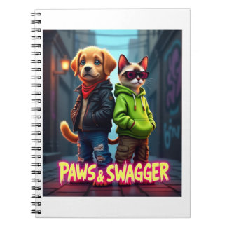 Caderno Espiral Paws & Swagger™ Fofinho Inspirado em Animais de Es