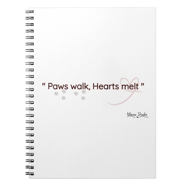 Caderno Espiral Paws Touch, Hearts Feel Notebook (Frente)