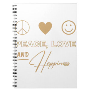 Caderno Espiral Paz, Amor E Felicidade