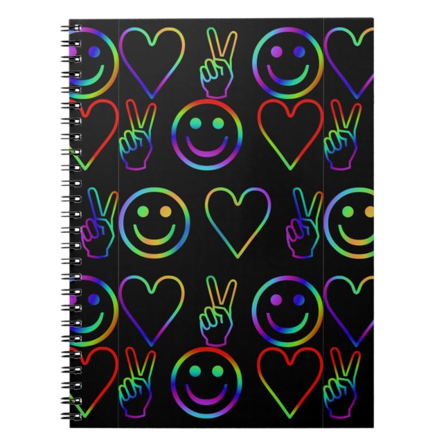 CADERNO ESPIRAL PAZ, AMOR E FELICIDADE (Frente)