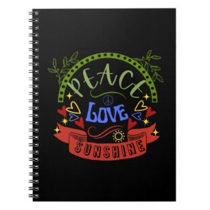 Caderno Espiral Paz, Amor e Sol