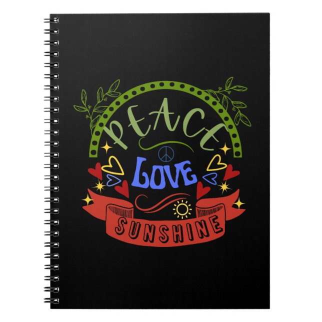Caderno Espiral Paz, Amor e Sol (Frente)