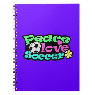 Caderno Espiral Paz, amor, futebol; Retro