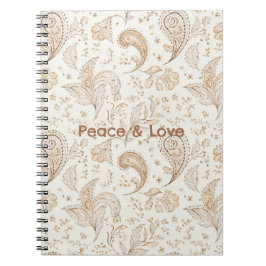 Caderno Espiral Paz Boêmio Hippie Anos Sessenta Paisley