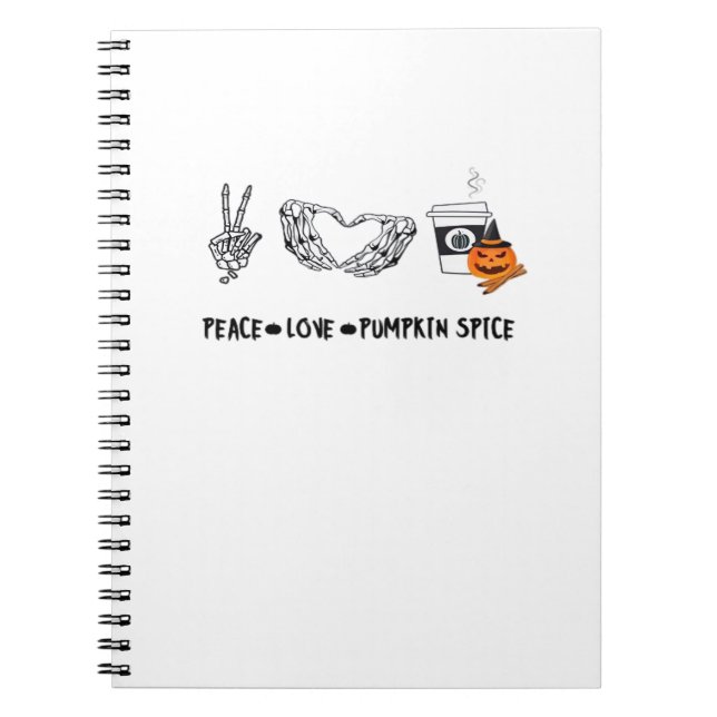 Caderno Espiral Paz E Pumpkin Spice, Aula De Skeletons No Hallowee (Frente)