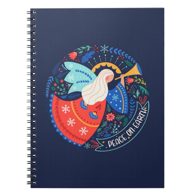 Caderno Espiral Paz na Terra Angel Design (Frente)
