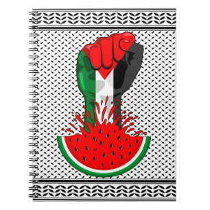 Caderno Espiral Pé de resistência da Palestina em Watermelon