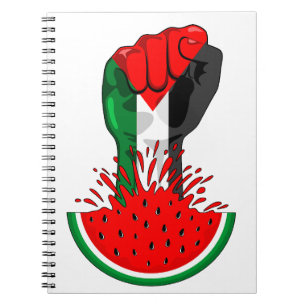 Caderno Espiral Pé de resistência da Palestina em Watermelon