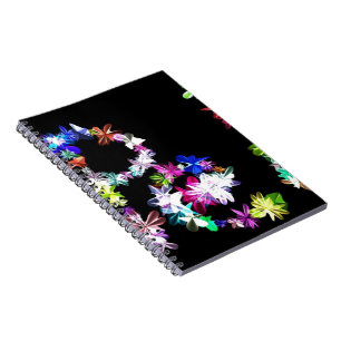 Caderno Espiral PEACE in Flowers Art Impressão