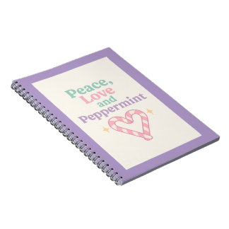 Caderno Espiral Peace, Love and Peppermint