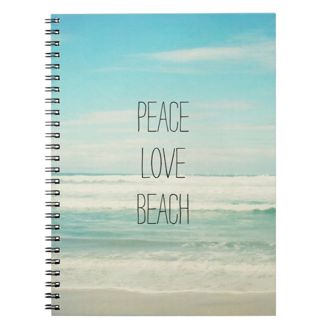 Caderno Espiral Peace Love Beach (Frente)