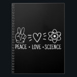 Caderno Espiral Peace Love Science<br><div class="desc">Peace Love Science</div>