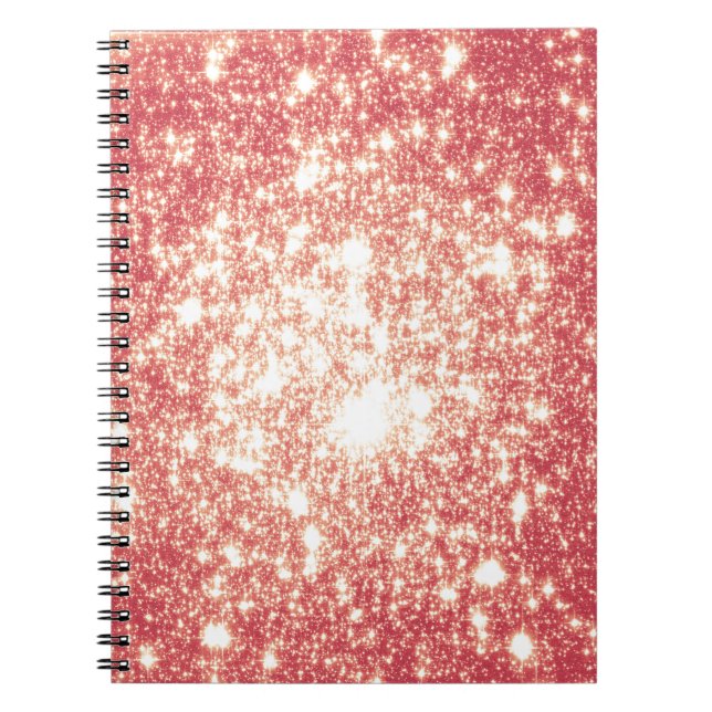 Caderno Espiral Peach Champagne Stars (Frente)