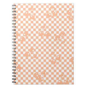 Caderno Espiral Peach Fuzz Cherry Gingham Patterno