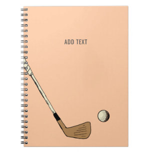 Caderno Espiral Peach Personalizado Moderno Golf