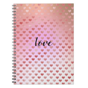 Caderno Espiral Peach Red Heart Ombre