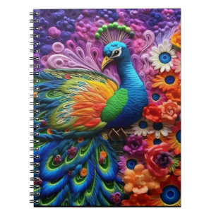 Caderno Espiral Peacock 3D