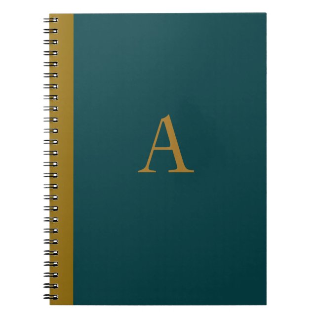 Caderno Espiral Peacock Blue Monogrammed Notebook  (Frente)